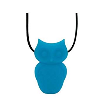 Jellystone Designs Owl Pendant Teether Necklace - Blue Hawaiian