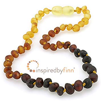 Unpolished Tri-color Amber Necklace (11.5