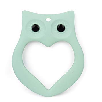 Baby Teether Toys Cute Owl Design, Silicone Teether Chewable BPA Free Silicone Teething Toy for...