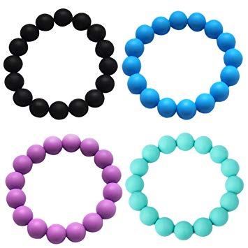 Baby Teething Teether Bracelet for Mom to Wear & Baby to Chew 100% Safe Silicone