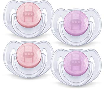 Philips Avent Translucent Toddler Pacifiers 6-18 Months - 4 Pack (Pink/Purple)