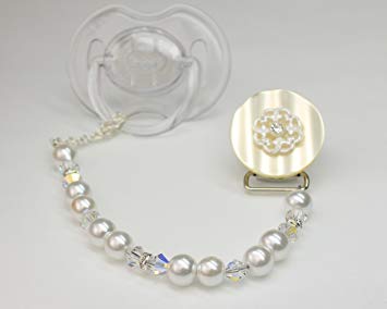 Crystal Dream Elegant White Swarovski Crystals and Pearls Handmade Lacy Flower Keepsake Unisex...