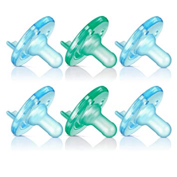 Philips Avent Soothie Pacifier, 0-3 Months, Blue/Green - 6 Pack