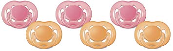 Philips AVENT Freeflow Pacifier BPA, Free Pink / Orange, 6-18 Months, 6 Count