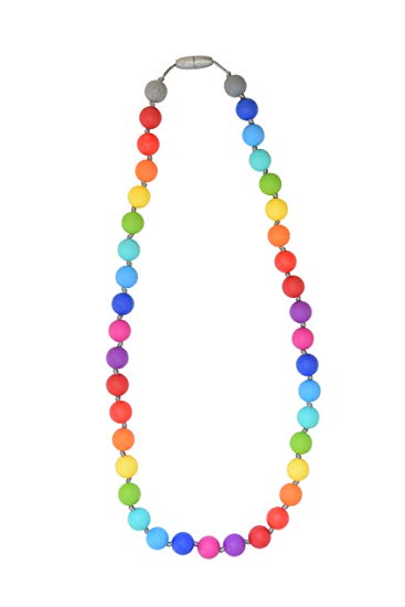 Itzy Ritzy Teething Happens Bead Necklace, Rainbow