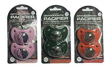 Set of 6 Camouflage Orthodontic Pacifiers Designed to Help Natural Development of Healthy Teeth and...