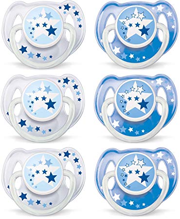 Philips AVENT BPA Free Night Time Pacifier, 6-18 Months, 6 Count