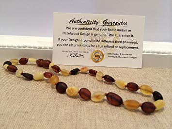 Baltic Amber Teething Necklace for Babies (Unisex) - Anti Flammatory, Drooling & Teething Pain...