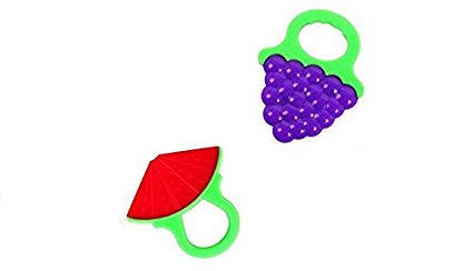 FIC R&W Soft Silicon FDA Approved BPA Free Blue Grapes and Watermelon Baby Teething Toys