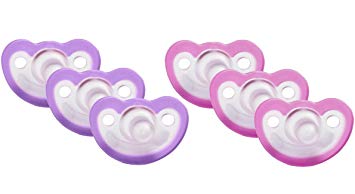 JollyPop 0 to 3 Months Vanilla Scented Pacifier, 6 Pack, Lavender/Pink