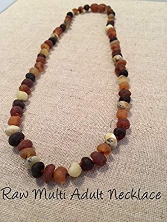 Baltic Amber Necklace for Adults Raw Multi