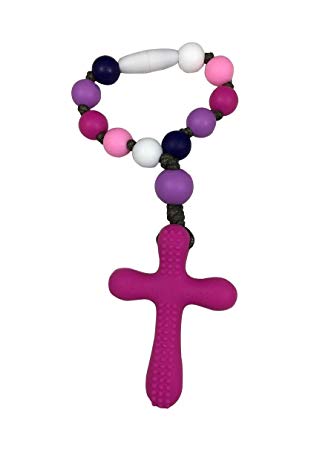 Chews Life Decade Rosary | Little Girl | Silicone Teething Rosary | Boys' or Girls' Baptism or Mass Toy