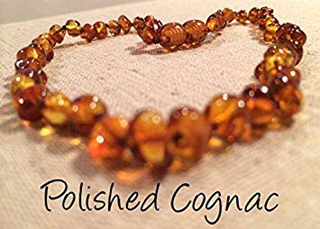 Baltic Essentials Amber Teething Necklace for Babies Cognac Brown Honey Baby Infant Toddlers Drooling...