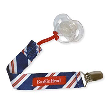 BooginHead - PaciGrip Pacifier Clip and Pacifier Holder with Universal Loop - Blue Tie, Blue, Red, and White
