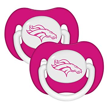 Baby Fanatic Pink Pacifier, Denver Broncos, 2 count