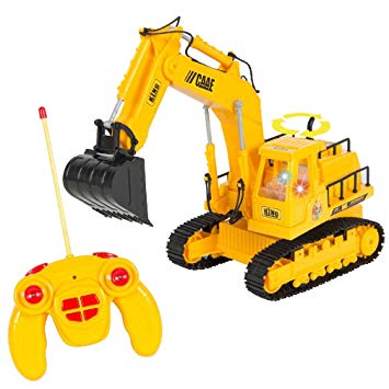 Remote Control RC Excavator Tractor Construction Truck 7 Channel Lights & Sound