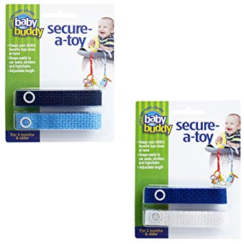 Baby Buddy Secure-A-Toy, Safety Strap Secures Toys, Teether, or Pacifiers to Strollers, Highchairs,...
