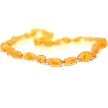 The Art of Cure Baltic Amber Necklace 17 Inch (Bean raw butterscotch) - Anti-inflammatory