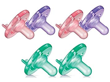 Philips Avent 6 Pack Soothie Pacifier, 0-3 Months, Green/Pink/Purple
