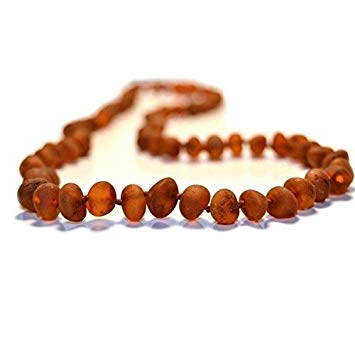 The Art of Cure Original Premium Baltic Amber Teething Necklace (Raw Cognac) - 12.5 inches