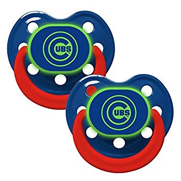 Baby Fanatic Pacifier - Glow In The Dark (2 Pack) - Chicago Cubs by Baby Fanatic
