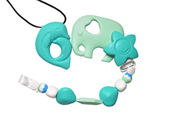 BabifyHQ - Premium Silicone Teething Toys with Pacifier Clip Perfect Gift Set - Soothes Pain for Baby - FDA...
