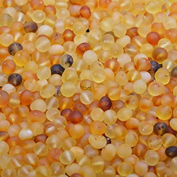 Raw Baltic Amber Loose Beads 10g.- Mixed colors - 100% Genuine Baltic Amber Guaranteed (6-7mm)