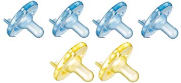 Philips Avent 6 Pack Soothie Pacifier, 0-3 Months, Blue & Yellow