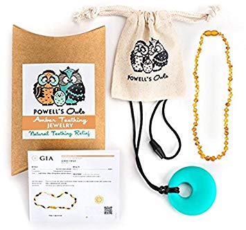Baltic Amber Teething Necklace Gift Set + FREE Silicone Teething Pendant (15 Value) Handcrafted,...