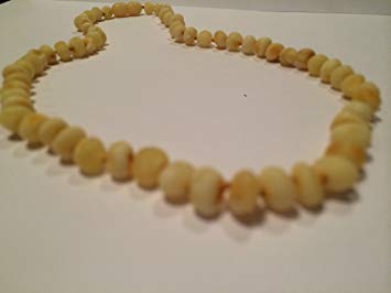 Baltic Essentials 11 Inch Raw Milk Teething Necklace Unpolished Screw Clasp, Baby Drooling (11...